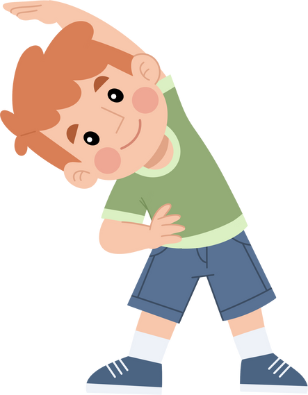 Illustration of a little boy exercising