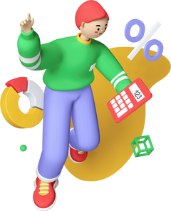 Making Calculations - Colorful 3D Style Illustration
